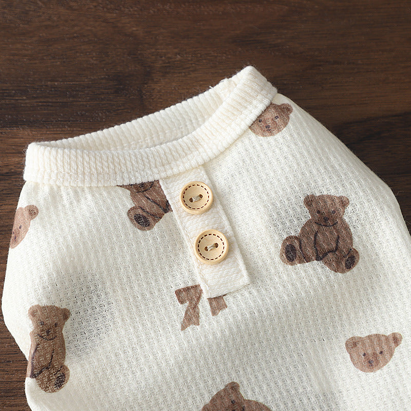 Fashion Waffle Small Dog Clothes Short Sleeve