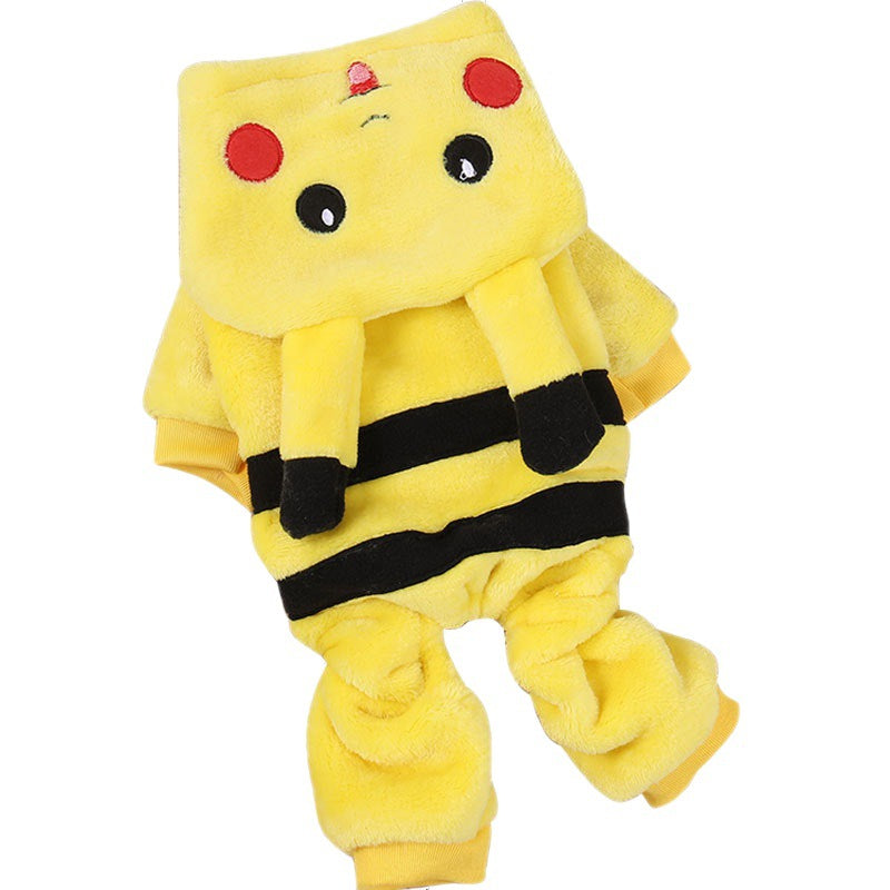 Pet Clothes Autumn Winter Cute Cat Costume Cartoon Cosplay Cat Coat Home Pajamas Hoodie Cat Outfit Kitten Clothes Lovely Fashion