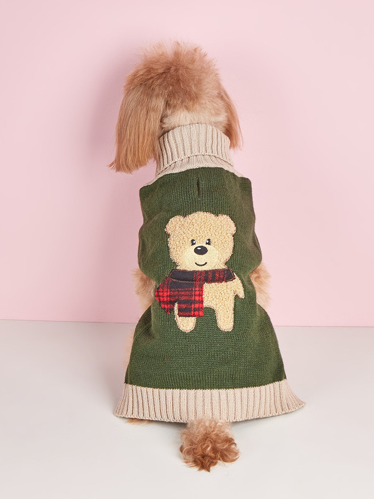New Autumn And Winter Simple Bear Army Green Dog Sweater
