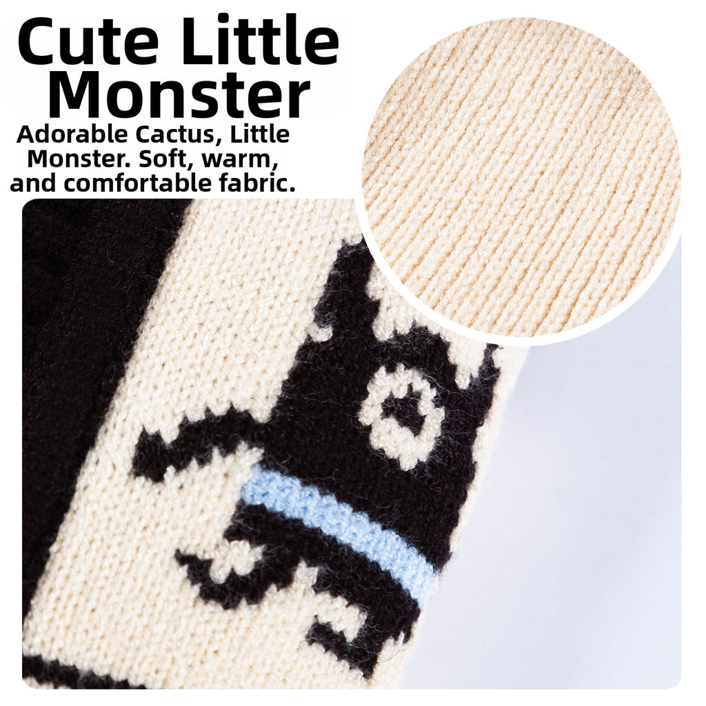 Warm Small Dog Sweater, Soft & Breathable Pet Knit Cardigan With Monster Pattern For Small Medium Dogs Boy Girl Puppy Cat, Fall Winter Dog Clothes For
