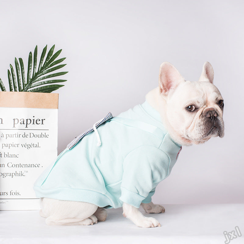 Casual Dog Clothes Back Pockets Outing Hooded Sweater