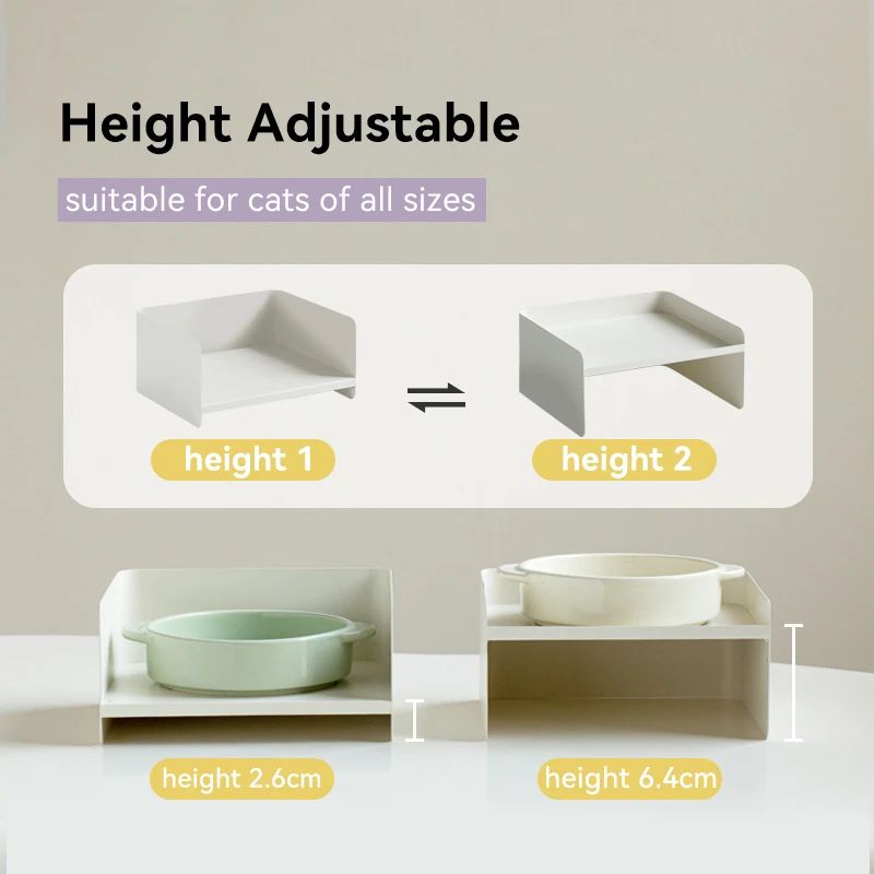 The Pet Bowl Is Made Of Metal, With A Ceramic Base And High Legs To Protect The Cat's Cervical Spine. It Can Be Used As A Dog Bowl Or Cat Bowl, And