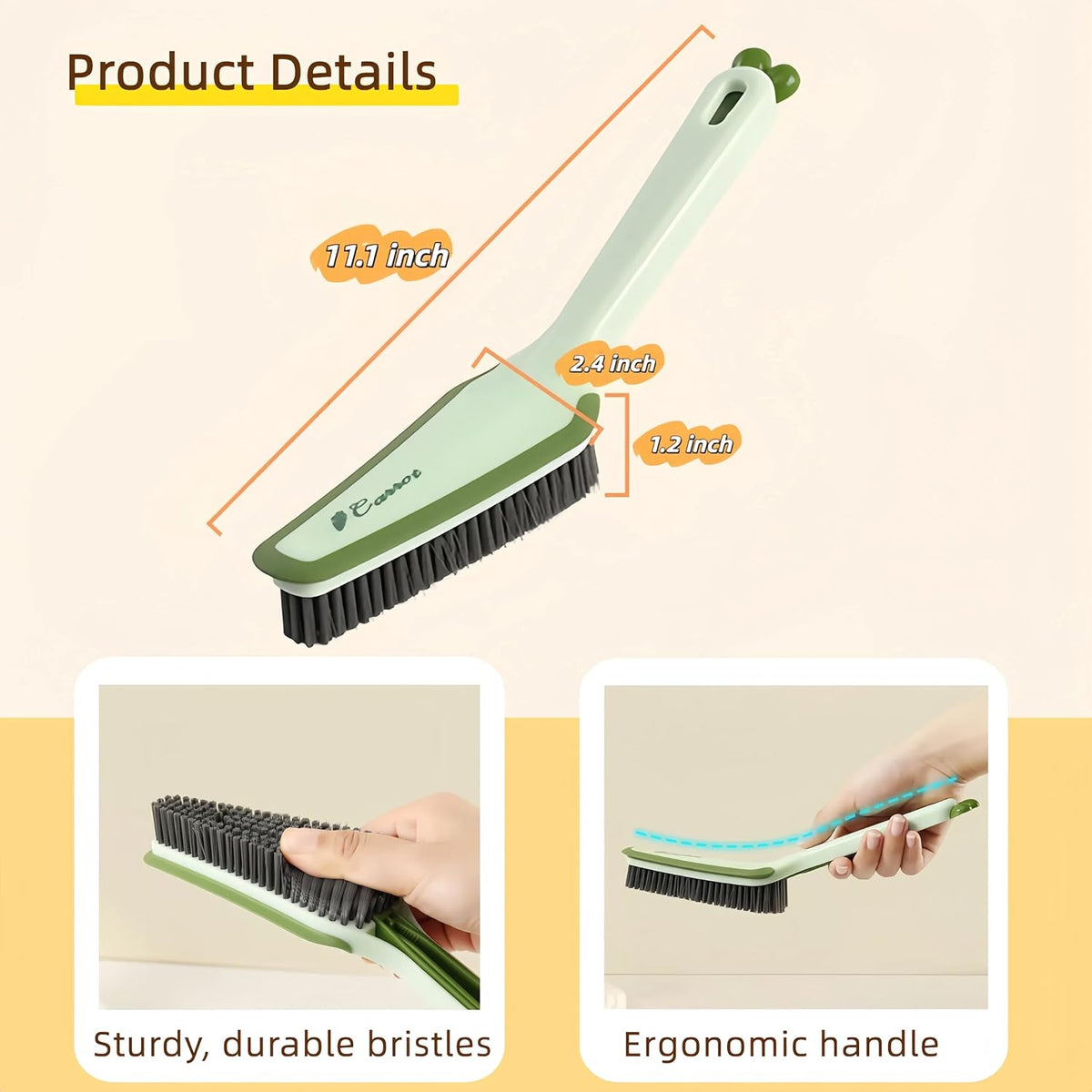 3 In 1 Detachable Household Pet Cleaning Brush Multifunctional Scrub Brush With Hard Bristle And Handle Ideal Crevice Grout Scrubber Brush For Kitchen