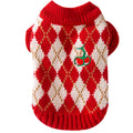 Thick And Warm Diamond-shaped Embroidered Cherry Small Flying Sleeve Sweaters For Dogs In Autumn And Winter, As Well As Pet Clothes For Small And