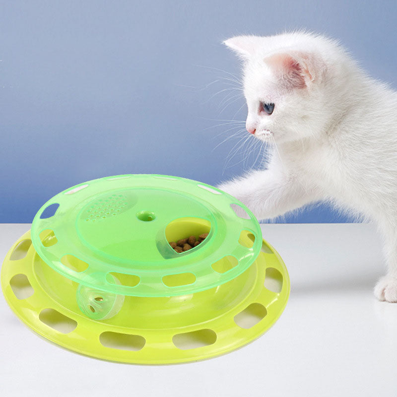 Feeding Cat Toy Bell Ball Puzzle Cat Turntable