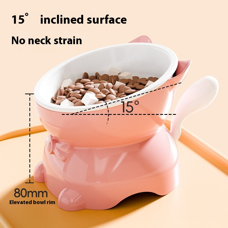 Stainless Steel Anti-fall Oblique Cat Bowl