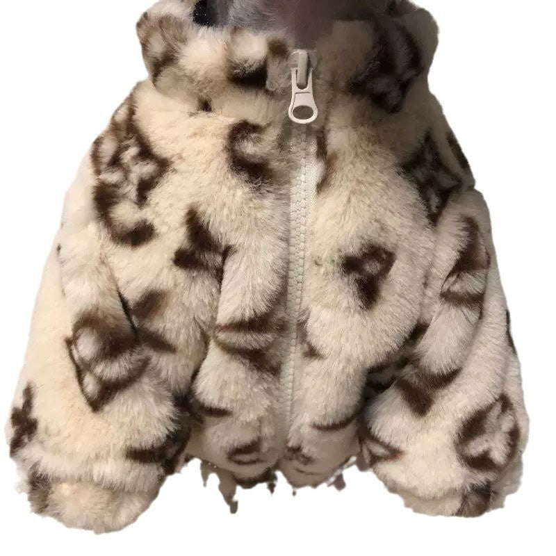 Dog Clothes Autumn And Winter Smoked Fur Coat