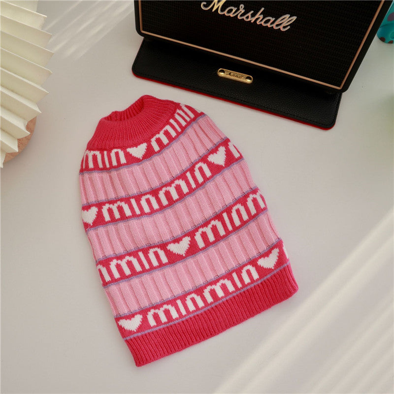 Pet Clothes Autumn And Winter Clothes Puppy Dog Alphabet Sweater Teddy Law