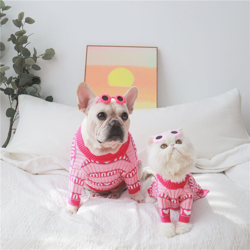 Pet Clothes Autumn And Winter Clothes Puppy Dog Alphabet Sweater Teddy Law