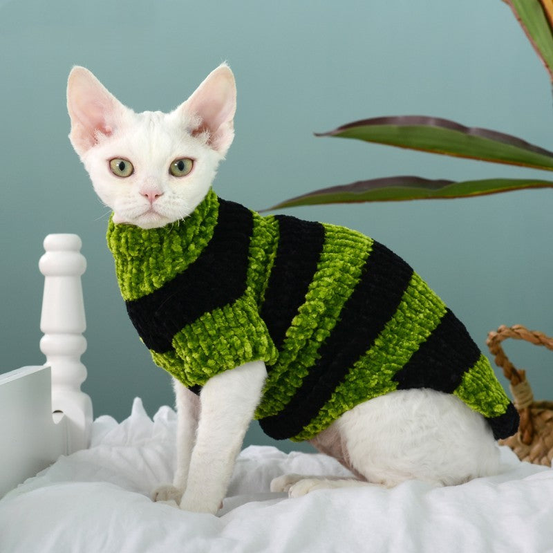 Stylish Striped Sweater For Your Feline Friend