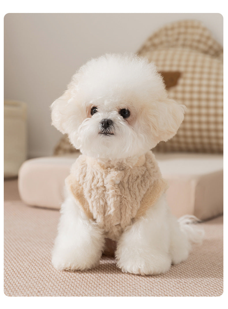 Autumn And Winter Dog Clothing, Two-legged Sleeveless Warm Fleece, Small And Medium-sized Dog Bichon, West Highland Cat Pet Clothing