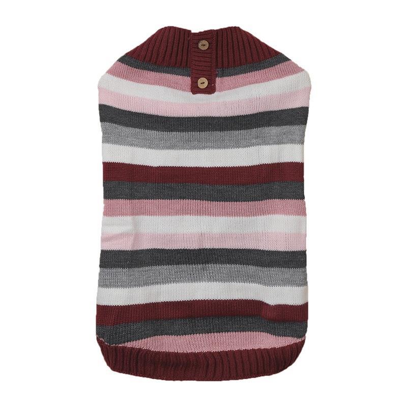 Contrast Color Horizontal Zipper Button Pocket Small And Medium-sized Dogs Sweater