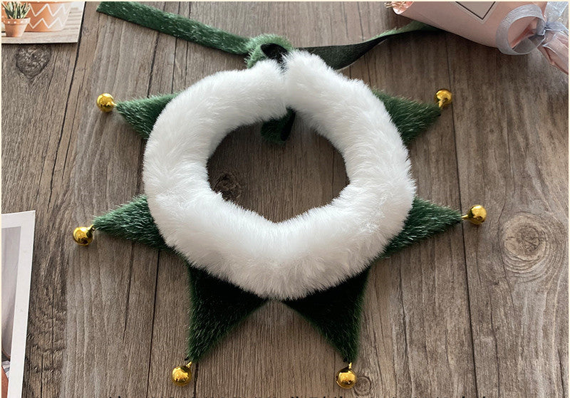 Christmas Bib Ornament Decoration Pet Saliva Towel Winter Warm Scarf