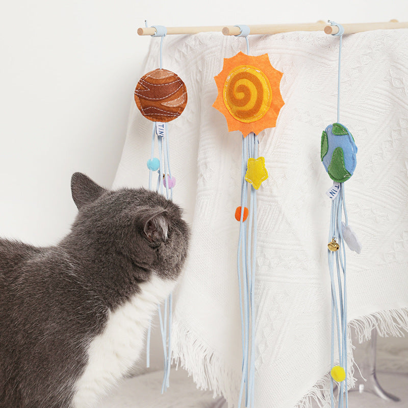 Bells Felt Telescopic Cat Stick Toy