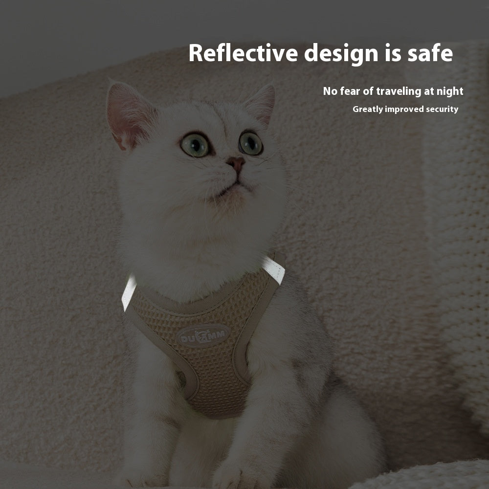 Fashion Waffle Cat Pulling Rope Chest Strap