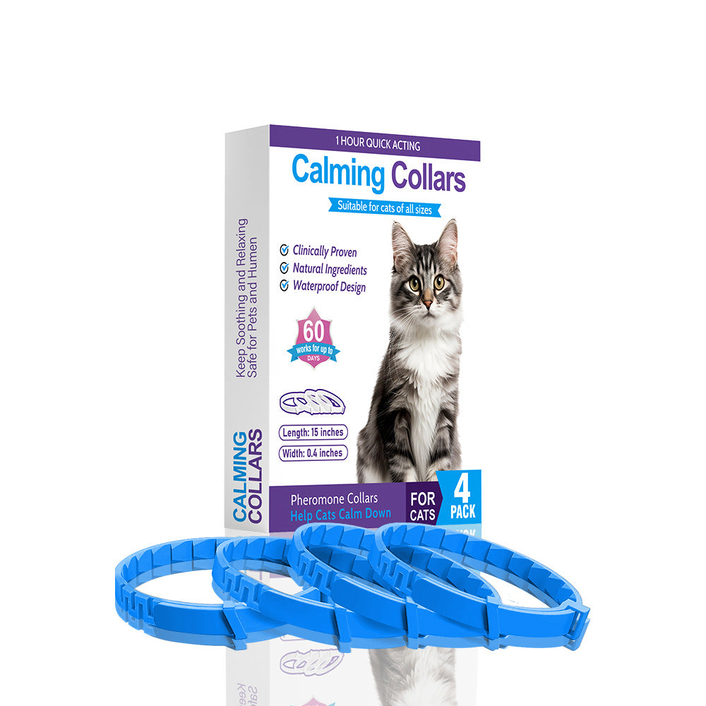 Set Of 4 Pheromone-Calming Collars For Cats And Dogs To Relieve Anxiety