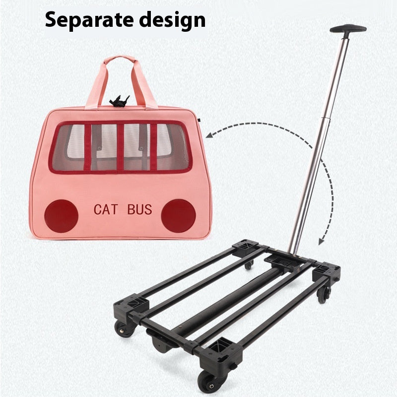Pet Trolley Luggage Portable Foldable Can Hold Two Fat Cats
