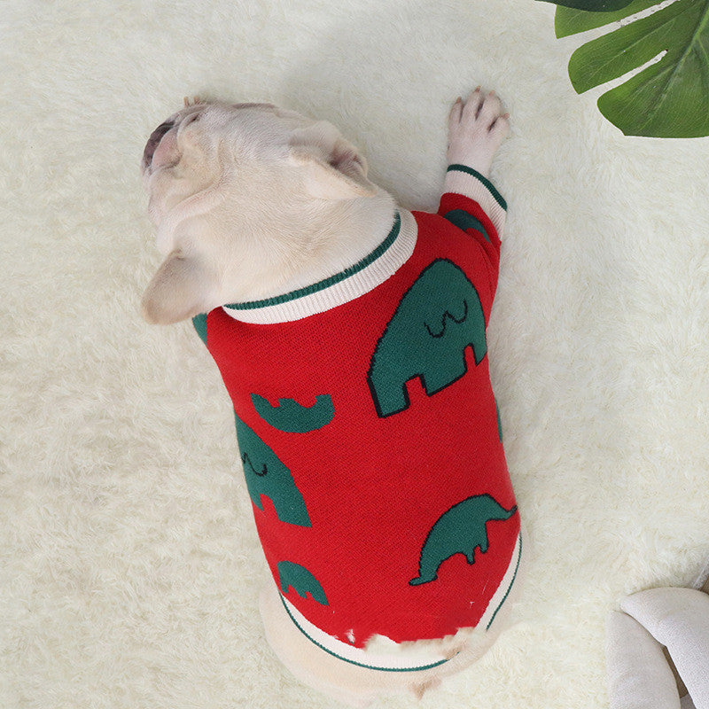 Sweater Elephant Cartoon Short Fat Dog