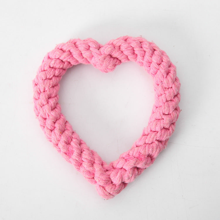 Simple Pet Cotton Rope Woven Love Toy