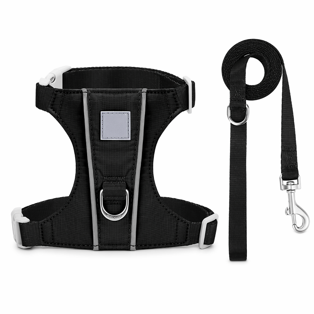 Cat Harness And Leash Set With Reflective Strips, Escape Proof Adjustable Vest, Premium Taffeta Fabric Soft Lightweight, Tear Resistant, For Kitten