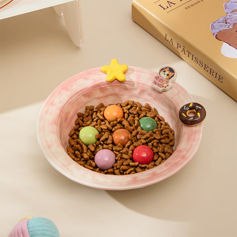 Cartoon-style Creative And Cute Ceramic Pet Bowl