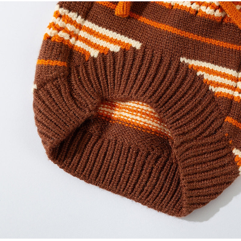 Cat Sweaters, Cold Weather Dog Striped Pullover, Warm Knitted Pet Clothes In Winter
