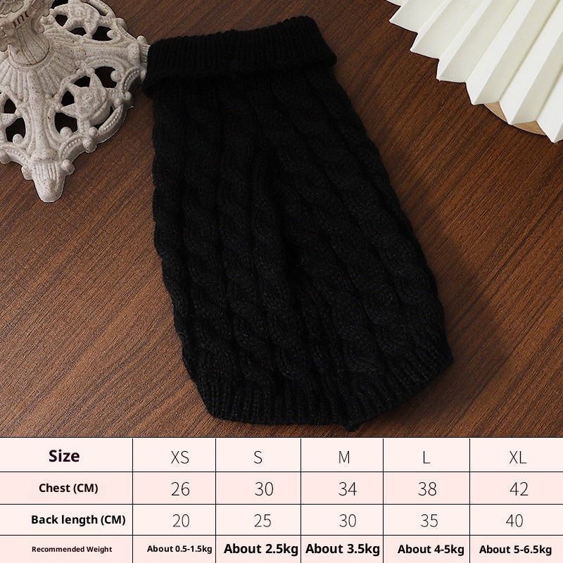 Pet Warm And Cute Good-looking Cable-knit Sweater Simple Casual Two Feet Apparel Vest