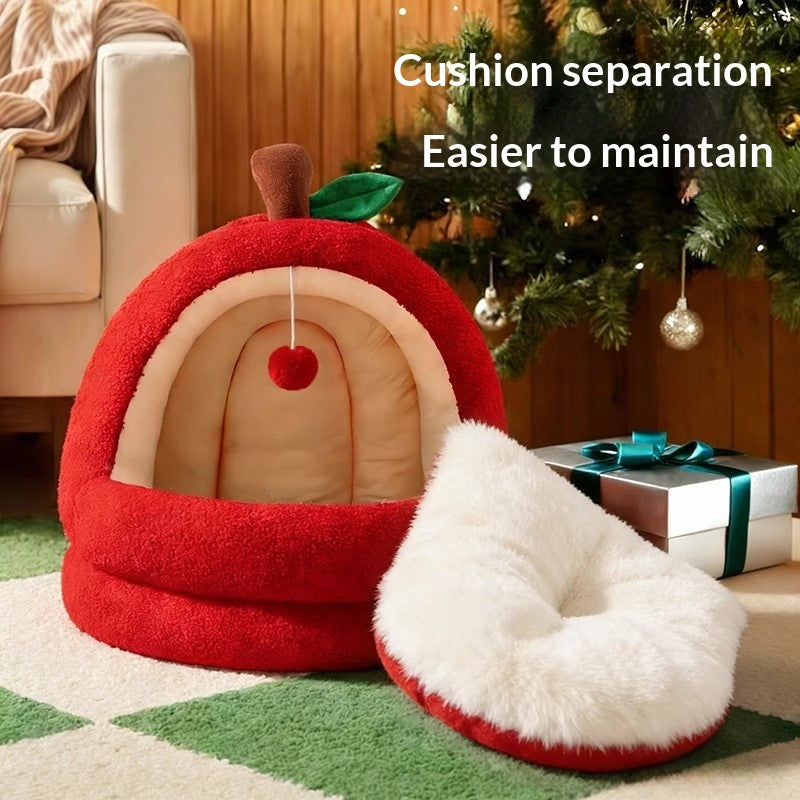 Christmas Cat Bed, Winter Warm Sleeping Mat, Thickened Design