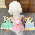 Pet Clothing With Leash Attachment Cute And Sweet Princess-style Floral Strap Dress