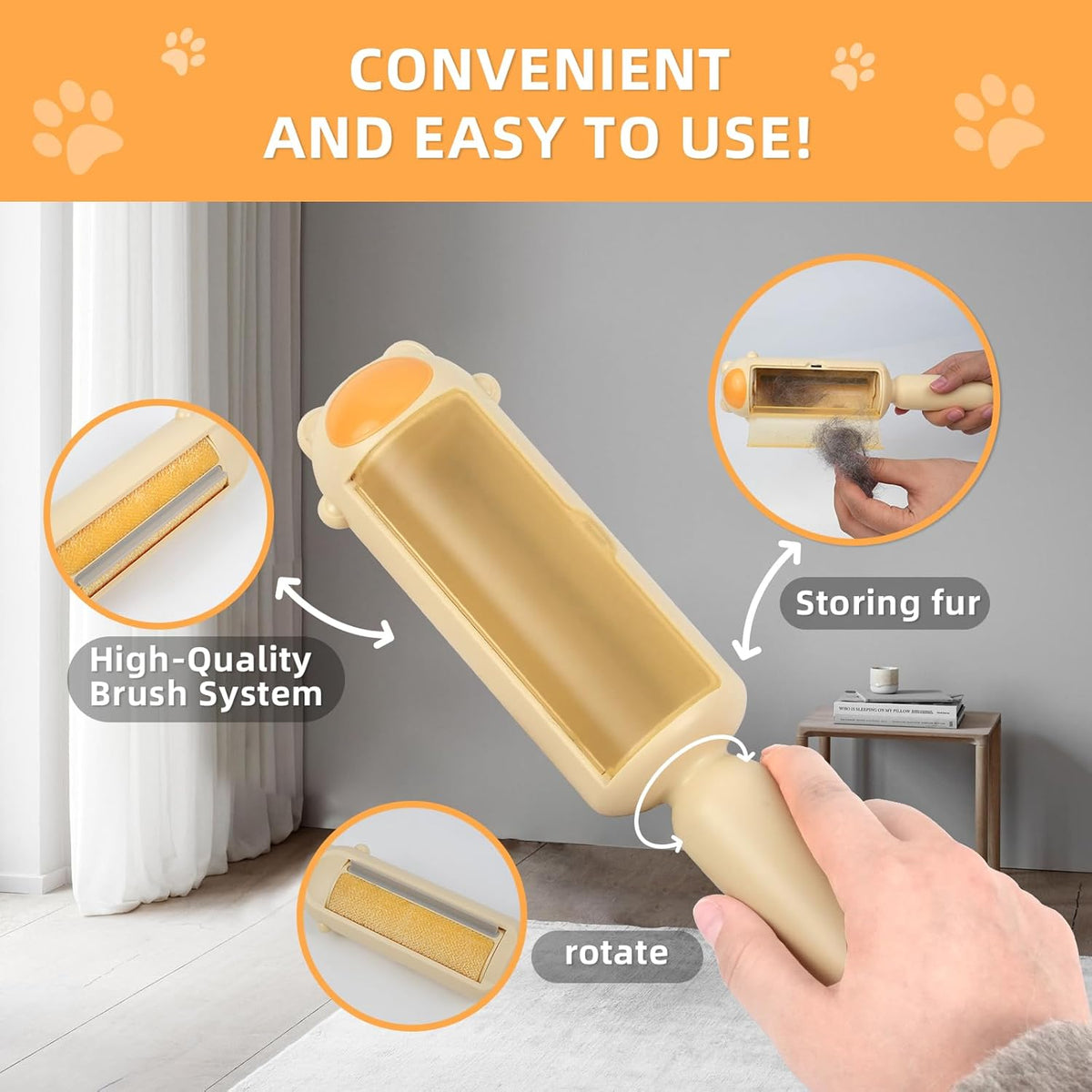 Pet Hair Remover Dog Cat Fur Remover With Self Cleaning Base Efficient Animal Hair Removal Tool Perfect For Furniture Couch Carpet Car Seat