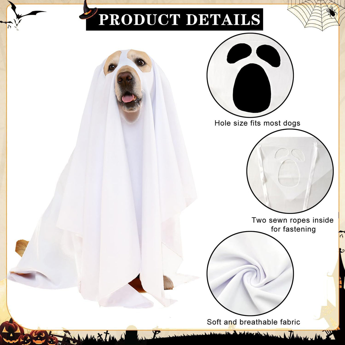 Halloween Ghost Costume Props and Decorations - Party Supplies for Holiday Festival Home Decoration
