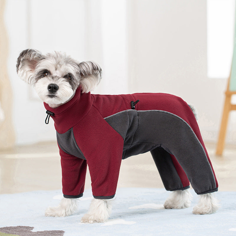 Pet Dog Clothing Warm Four-legged Cotton Coat