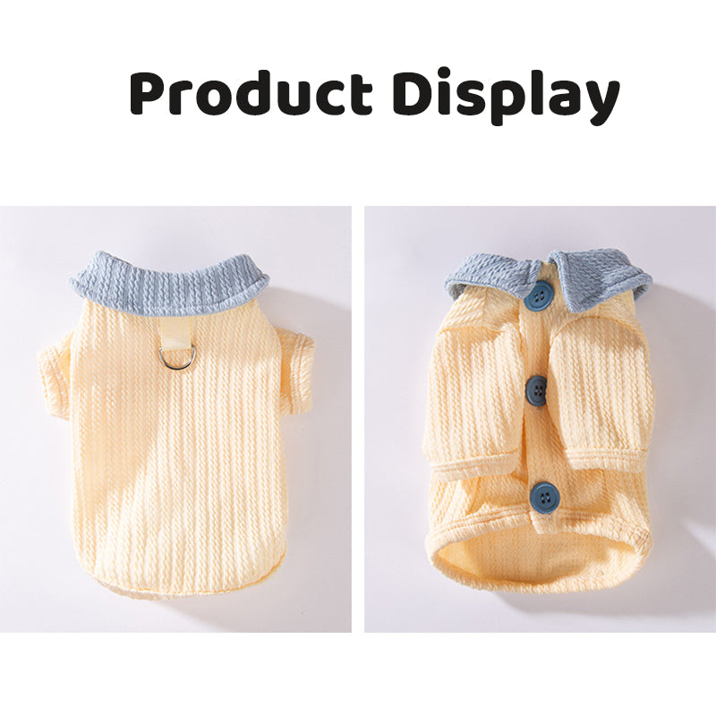 Autumn And Winter Dog, Small And Medium-sized Dog, Cute Puppy, Color-block Base Shirt, Cat Two-legged Shirt, Teddy Pet Dog Clothes