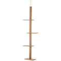 Floor-to-Ceiling Cat Tree Cat Climbing Tower with Sisal-Covered Scratching Posts Natural Cat Tree Activity Center for Kittens Cat Tower Furniture