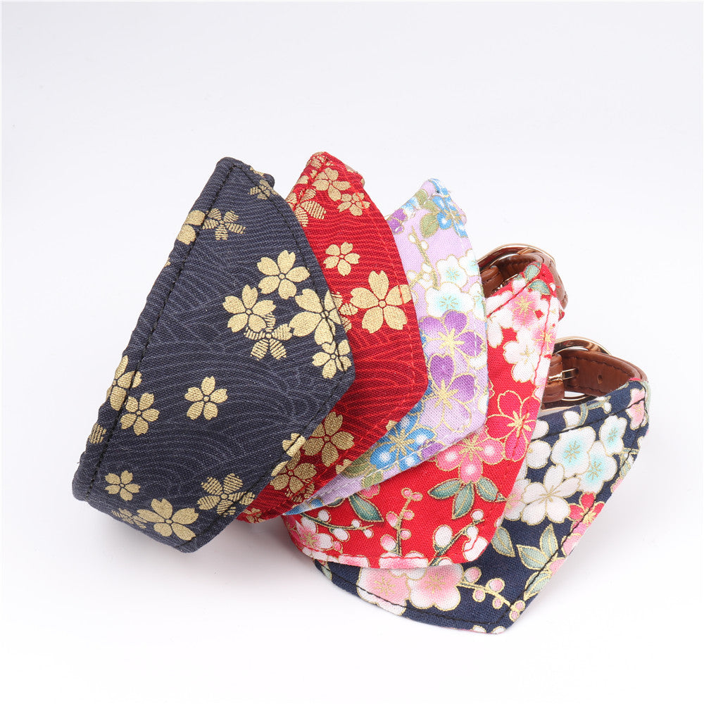 Amingge New Japanese Style Triangular Binder Pet Collar Dog Saliva Towel
