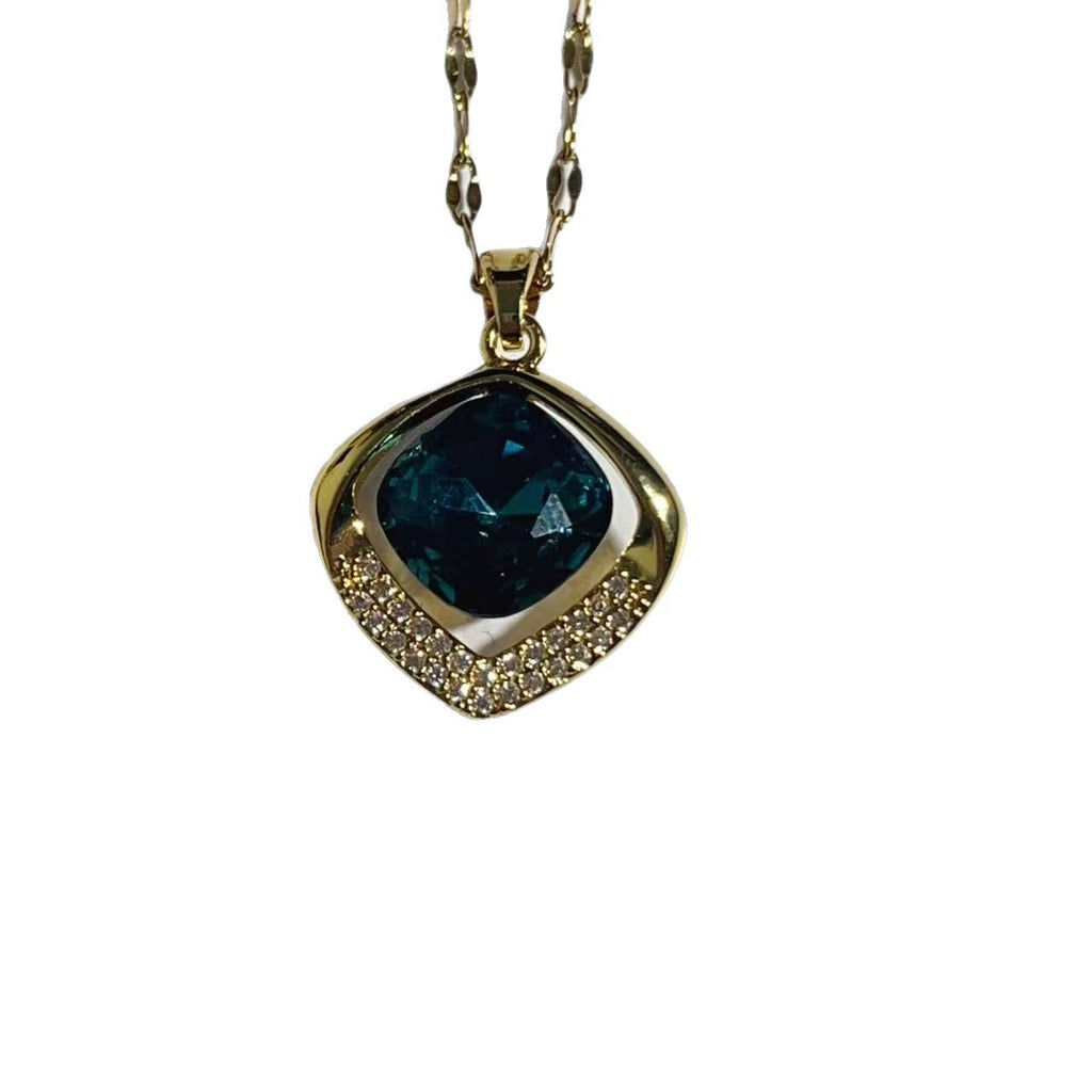 High-end Color Geometric Crystal Necklace
