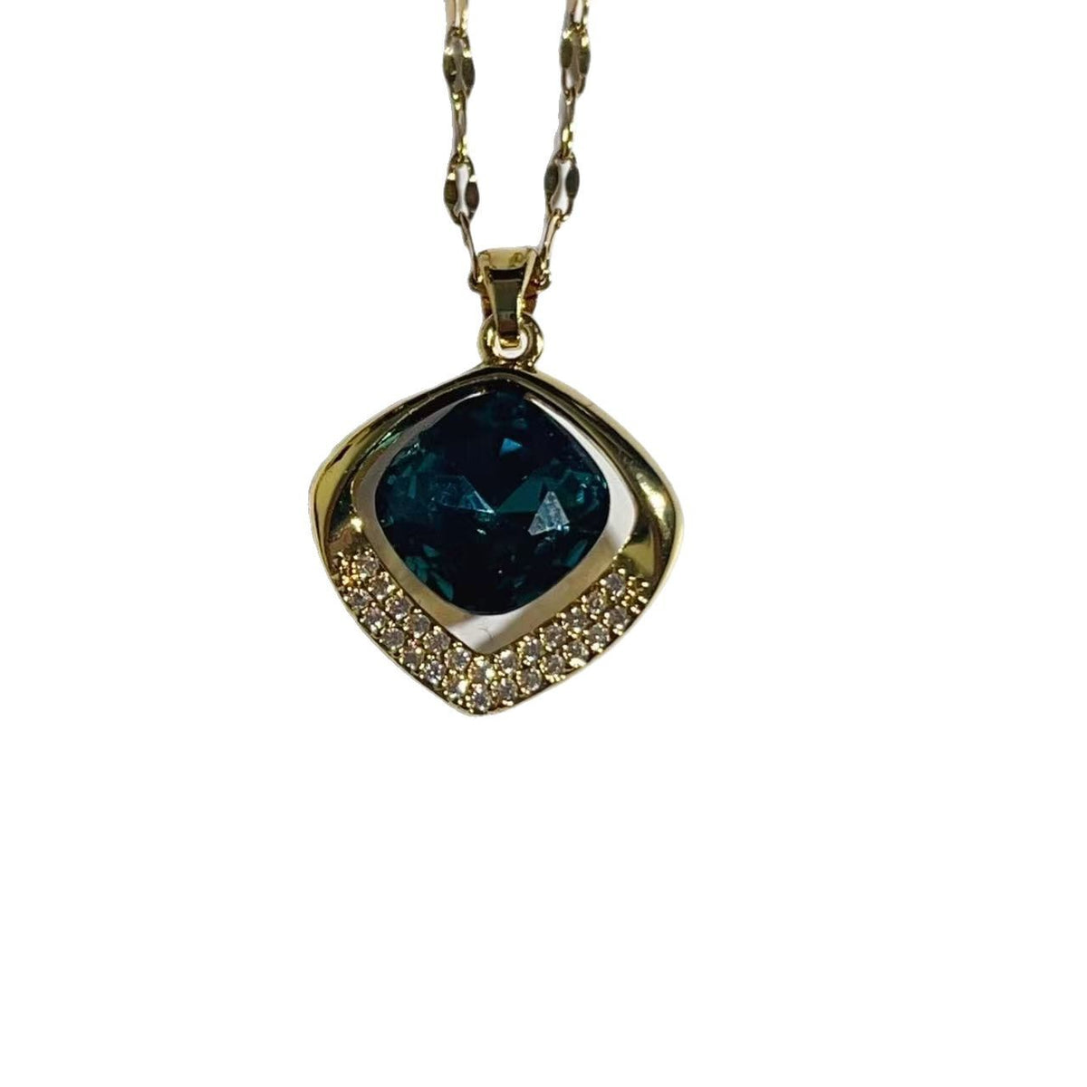 High-end Color Geometric Crystal Necklace