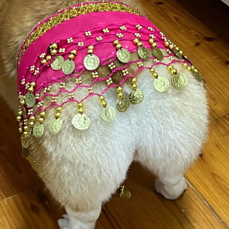 Corgi Belly Dance Fart Chain Sequined Waist Chain