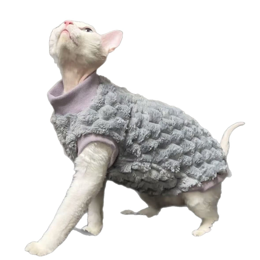 Hairless Cat Warm-Keeping Thickened Soft Coral Fleece Long-Sleeve