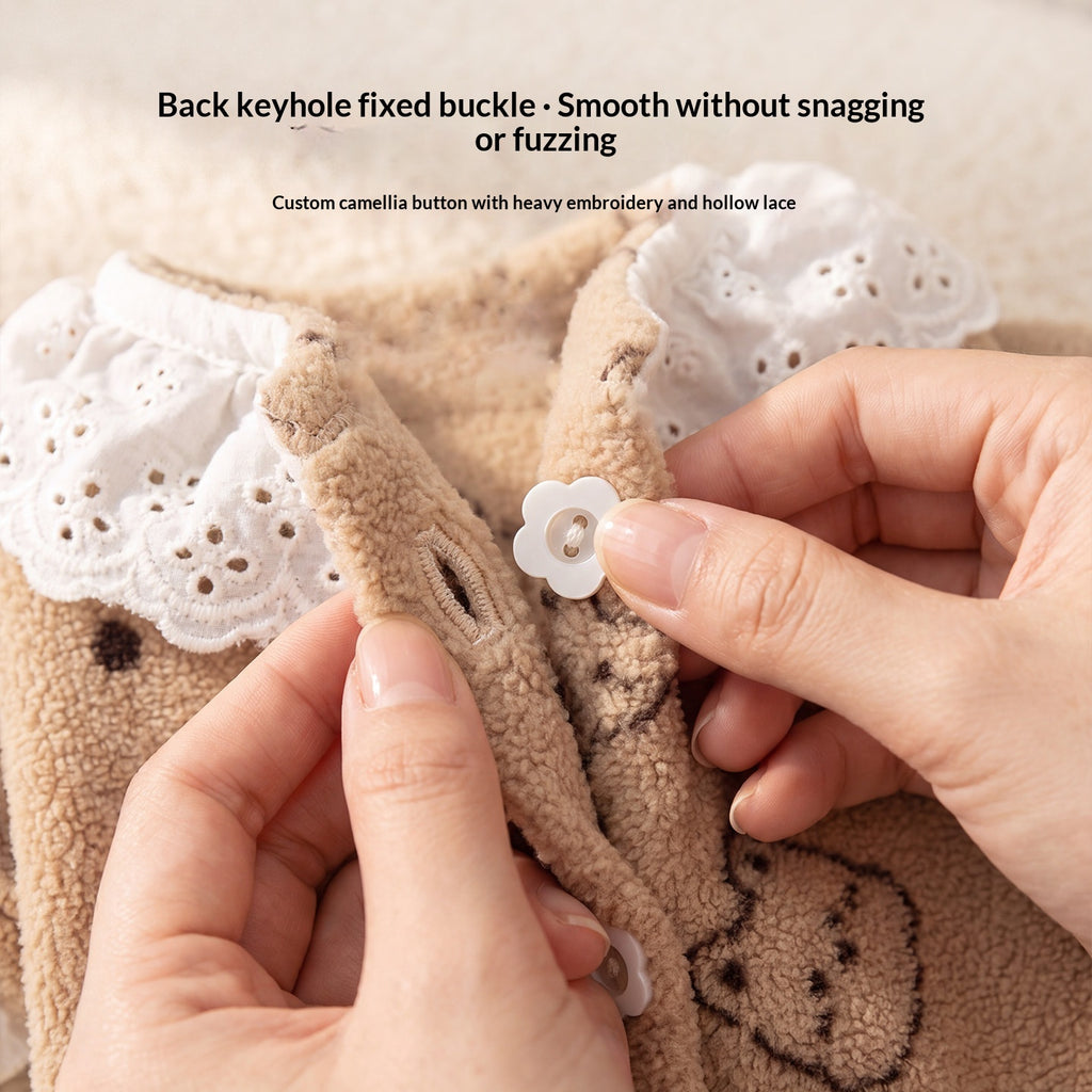 Pet Fleece-lined Four-legged Warm Fleece Coat