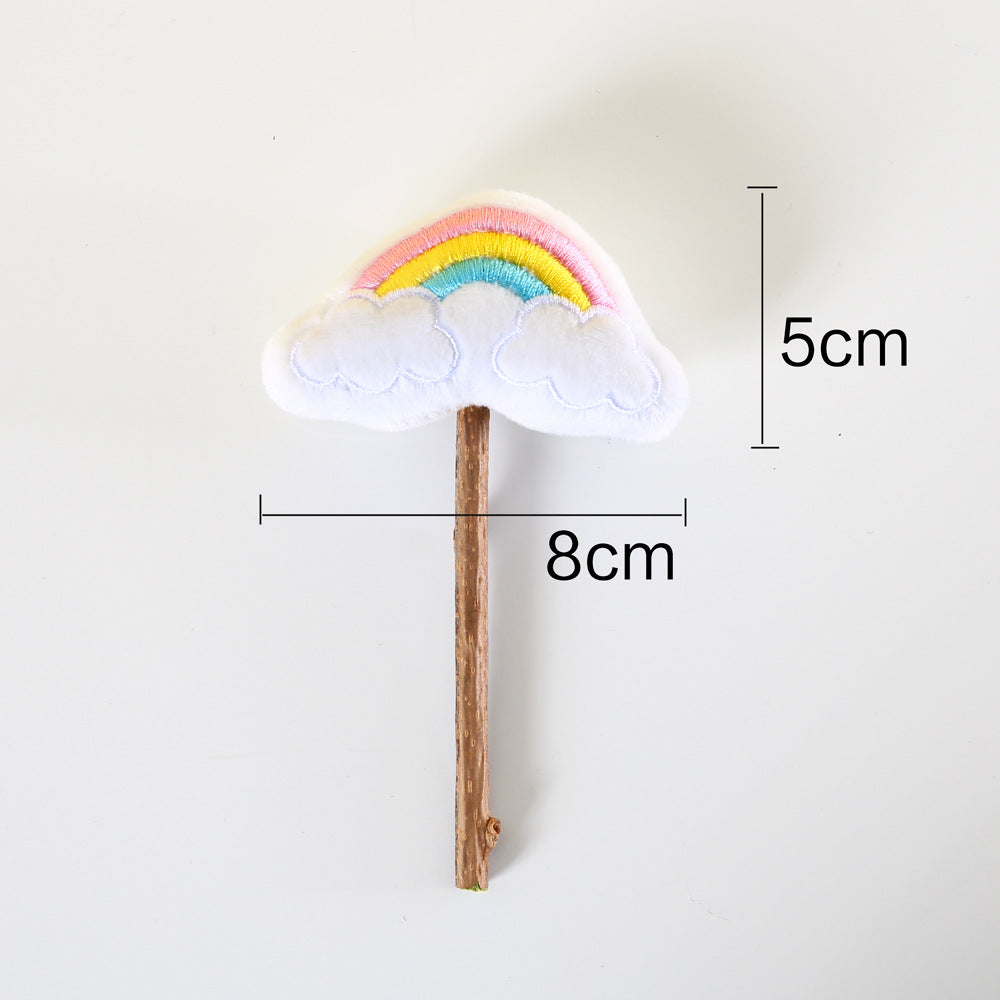 Cartoon Plush Rainbow Christmas Tiger Molar Stick