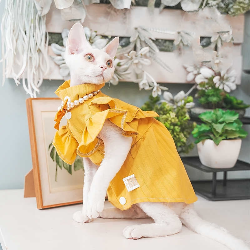 All-match Casual Pure Cotton Breathable Dress For Pet Cats