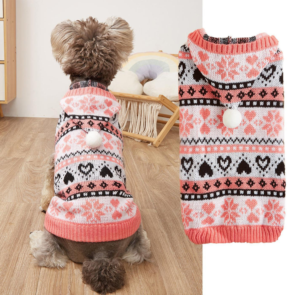 Pet Clothes Snowflake Love Striped Camouflage Knitted Warm Bardo Bichon VIP Dog Sweater
