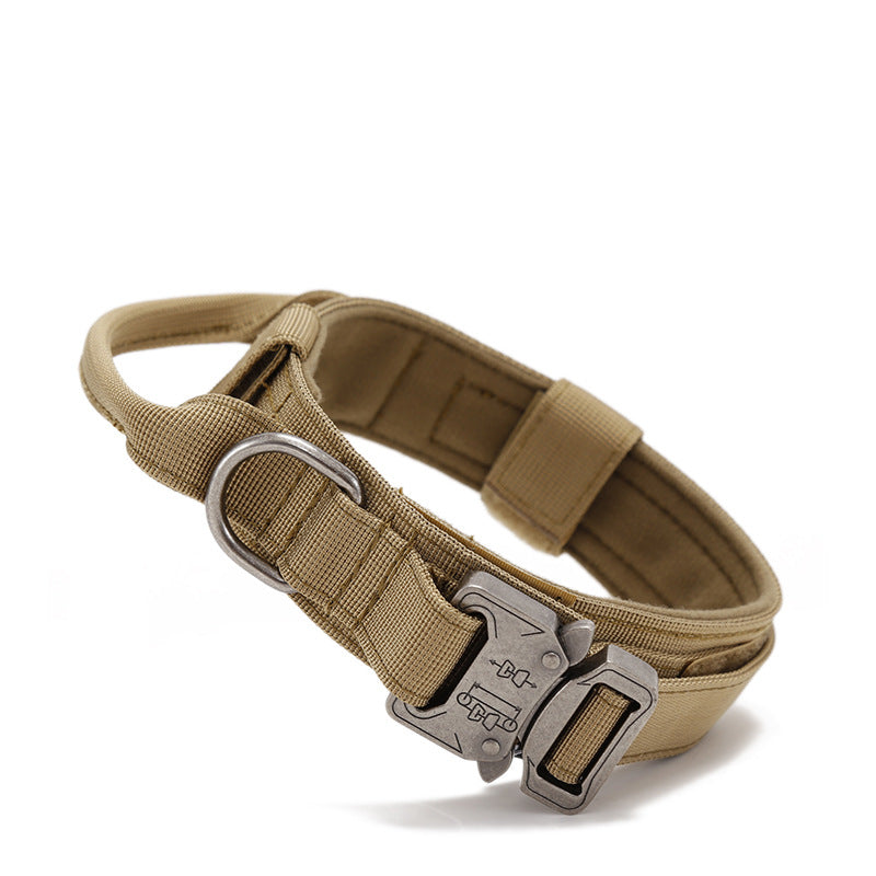 Nylon Wear-resistant Tactical Pet Collar Outdoor Adjustable Medium And Large Traction Dog Collar