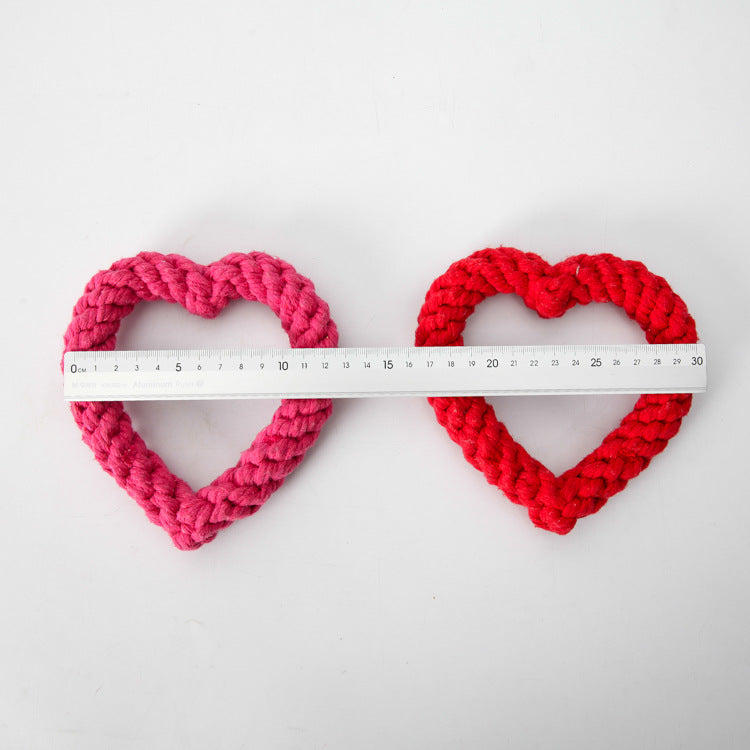Simple Pet Cotton Rope Woven Love Toy