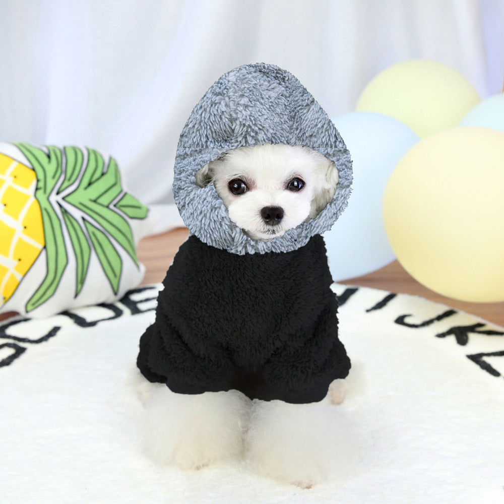 Plush Cotton Thickened Dog Clothes Cat Feet Casual Four Legged Clothes