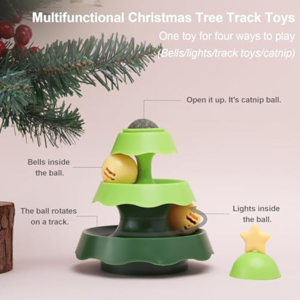 Track Toy With Catnip Balls Cat Toys Roller Track-2 In 1 Catnip Toys For Cats With Track Balls Interactive Kitten Mental Physical Exercise Puzzle