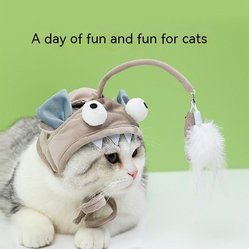 Cat Toy Self-Hi Relieving Stuffy Kitten Funny Supplies Hat