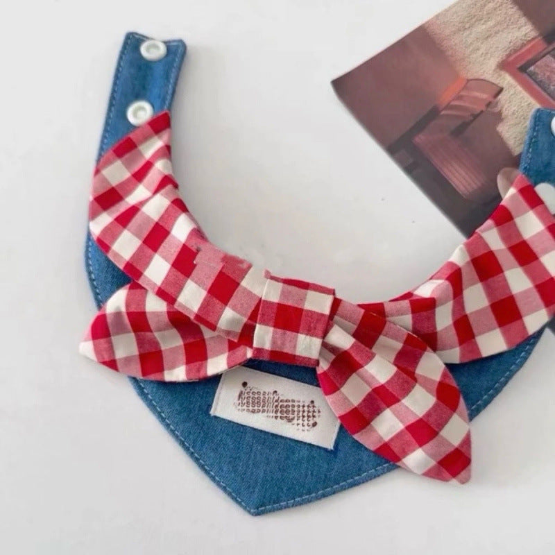 Cat Ins Scarf Saliva Pet Cute Bow