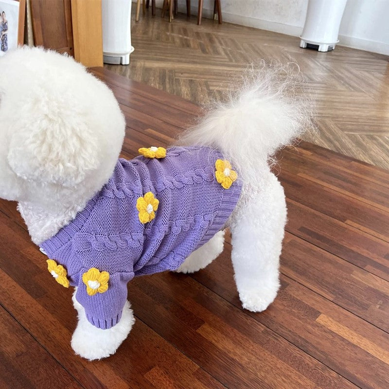 Flower Print Fashion Personality Dog Clothes